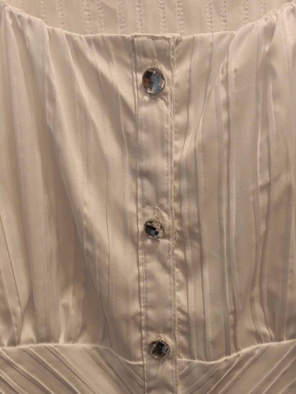 dressbarn White Short-Sleeve Button Down Blouse - Picture 8 of 11